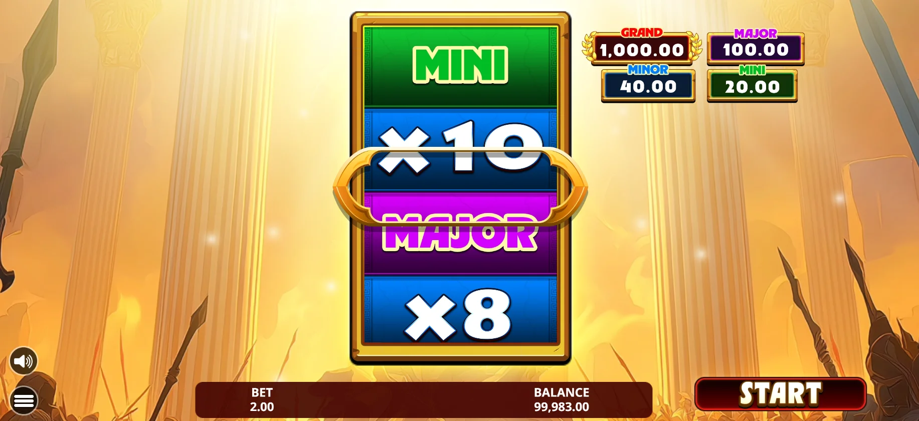 Law of Athena – Treasure Bonus paleidimas su prizų ratu